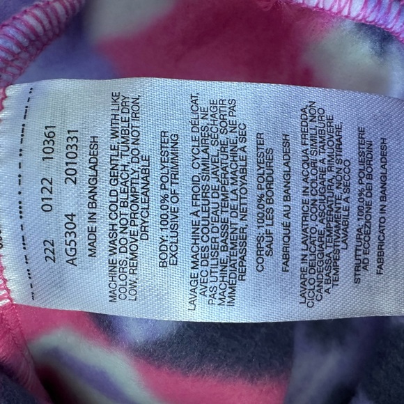 Columbia Kids' Geometric 1/2 zip Fleece Jacket - Pink, Purple, and Blue size XL - Picture 5 of 8